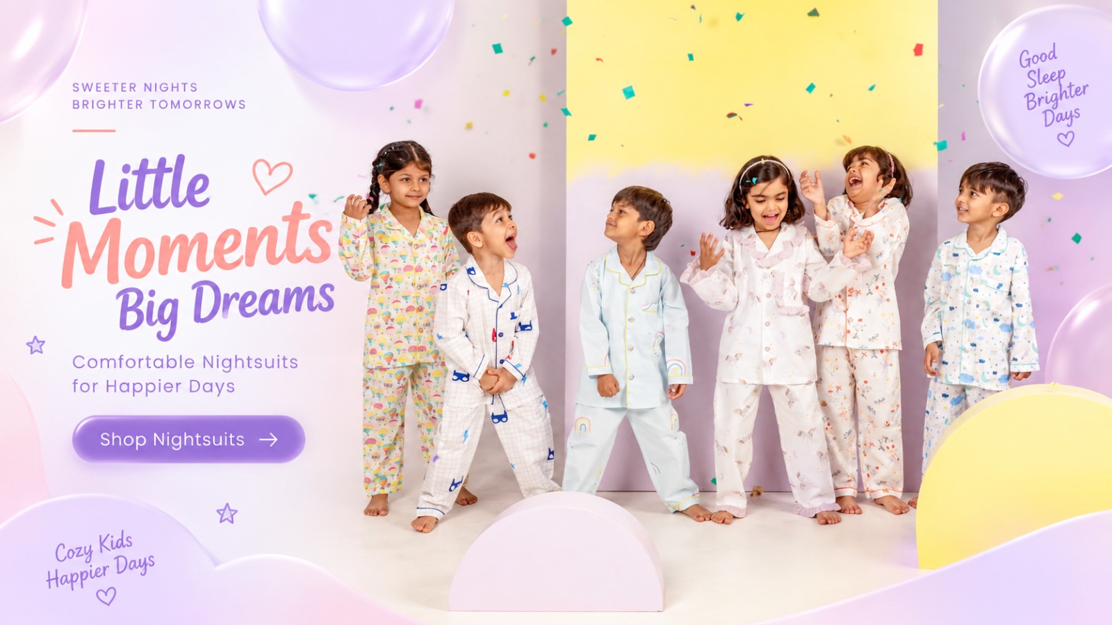 Little Moments, Big Dreams - Peaches & Plums 100% Cotton Nightwear